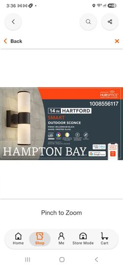 Hampton Bay 14in Hartford Smart Outdoor Sconce