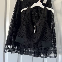 Brand New Black Top And Skirt Set 