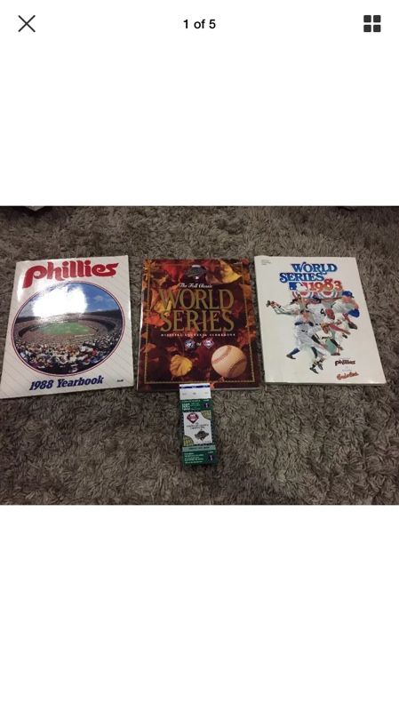 Phillies World Series Programs and Ticket