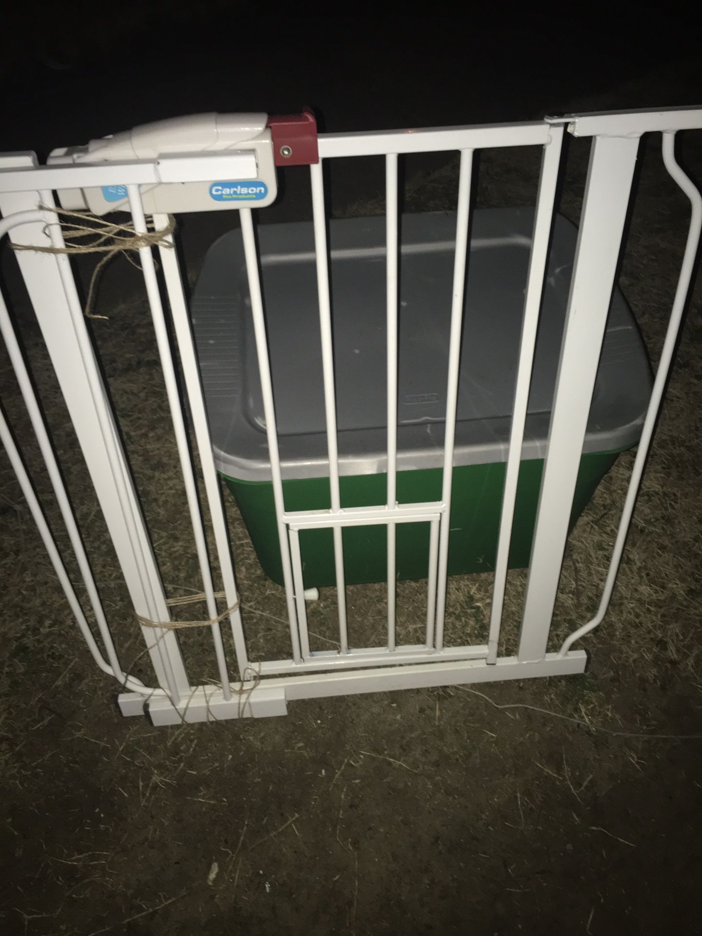 Like new walk-through gate with pet door And extension kit only 40 firm