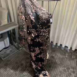 Gold And Black Sequin Fashionova Formal Dress