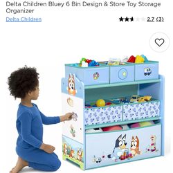 Delta Children Bluey 6 Bin Design & Store Toy Storage Organizer $40
