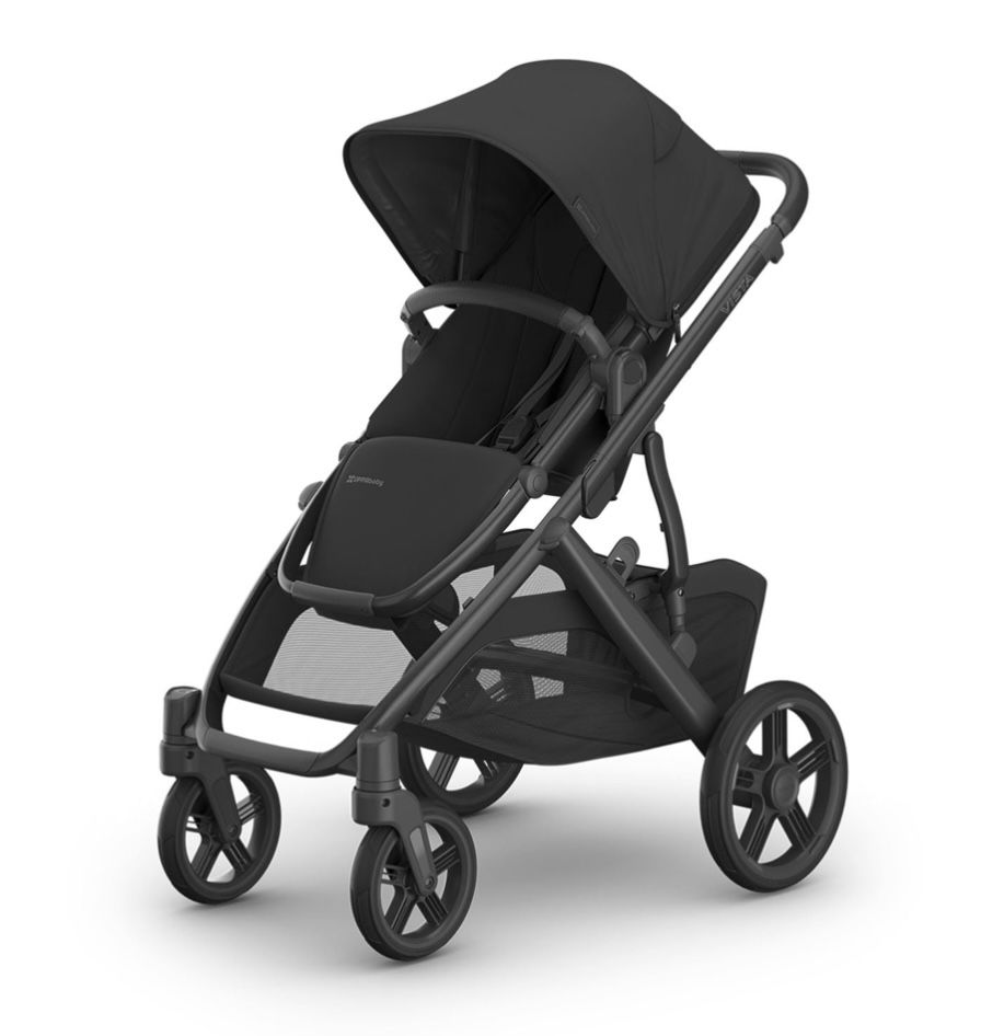 UPPAbaby Vista V3 Stroller - Full-Size Single-to-Double Stroller System - Toddler Seat, Bug Shield, Rain Shield, and Storage Bag Included - Jake (Char