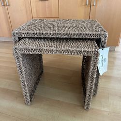 Brand NEW Nesting Table Set of 2 SEAGRASS Bee & Willow Home Collection