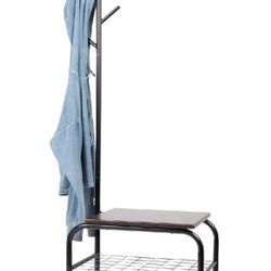 Coat Rack Hall Tree With Bench
