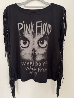 NEW Pink Floyd Fringe Sleeve Graphic Tee