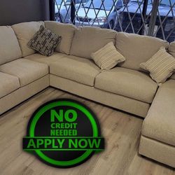 3 Piece Edenfield Linen Sectional! $40 Down! Same Day Delivery