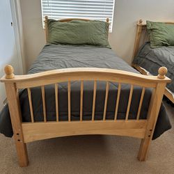 Twin Beds 2 (solid Wood) / Bunk Beds With Mattress 