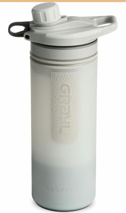 GRAYL GeoPress 24 oz Water Purifier & Water Filter Bottle, Peak White