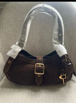 COACH Drifter Suede Shoulder Bag 31, dark chocolate - CFM44