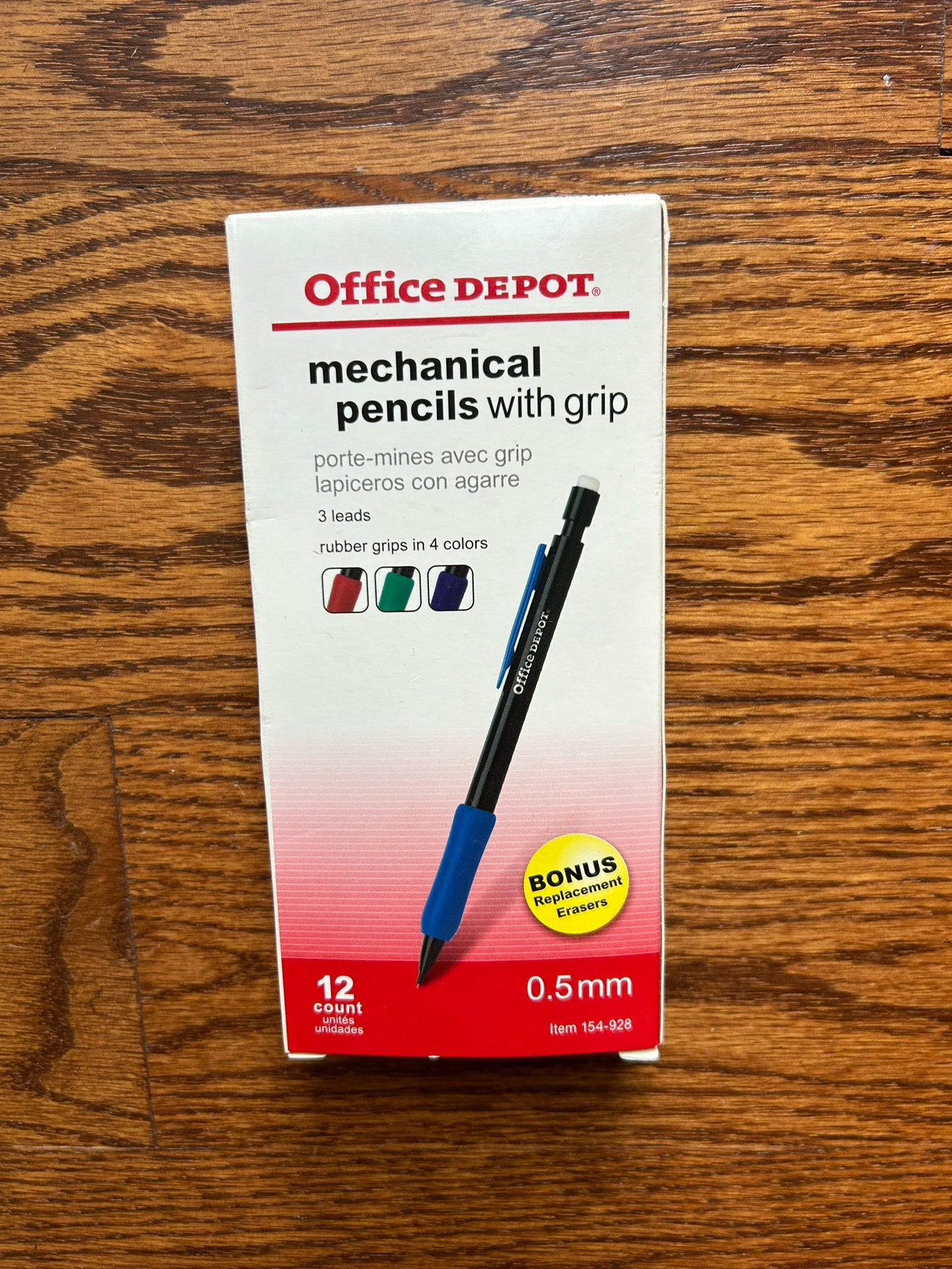 12 Count Mechanical Pencils With Comfort Grip 0.5 Mm  Plus Bonus Eraser.