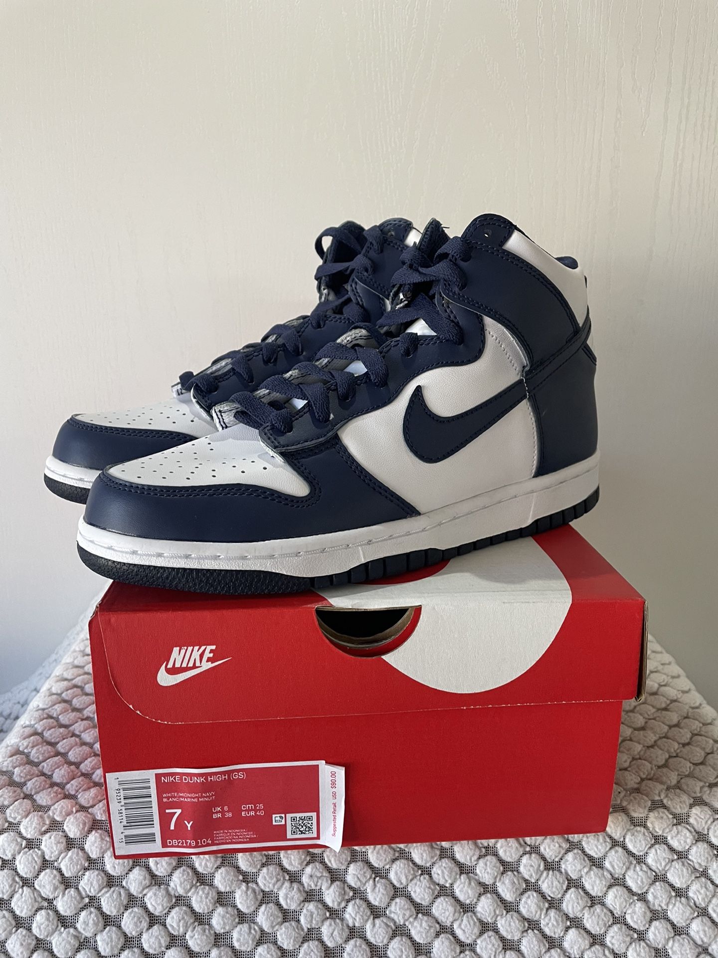 Nike Dunk High Championship Navy Size 7Y