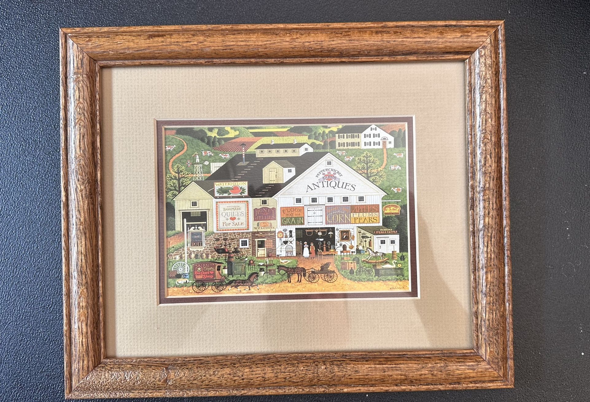 Oak Framed Antique Store Art Print