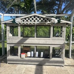 Handmade 4-Section Bunny Hutch with Easy-Clean Trays – Heavy Duty