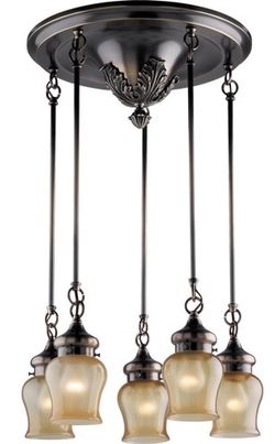 Chandelier- Rejuvenation Neoclassical Flush Ceiling 5 Pendants