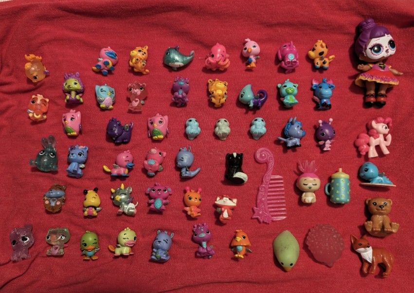 50 Hatchimals, Barbie Animals, Etc.