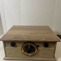 Victrola 4-in-1 Cambridge Farmhouse Modern Bluetooth Turntable with FM Radio ...