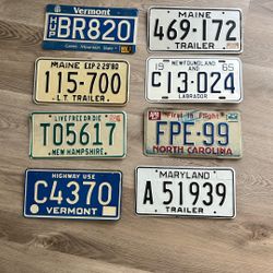 Various License Plates 1960’s - 1980’s
