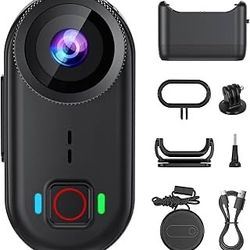 toberto 4K Thumb Action Camera, Mini Body Camera with WiFi, Magnetic Wearable 150° Hands-Free Recording POV Camera, EIS Stabilization, Waterproof, 64G
