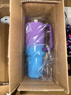 Large Insulated Tumbler with Handle and Straw
