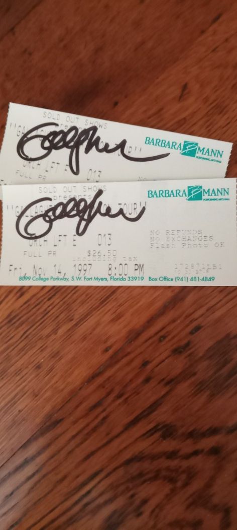 Autographed Gallagher Tickets