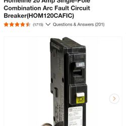Squard D Homline Electrical Breaker 20 Amps