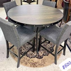 Wallace Melamine Dining Room Set Table and 4 Chairs 