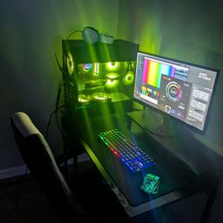 🔥 COMPLETE STREAMER SETUP – High-End Gaming PC + Monitor + Desk + RGB Keyboard/Mouse 🔥
