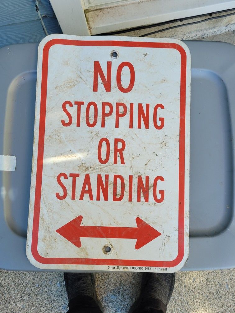 No Stopping No Standing Sign