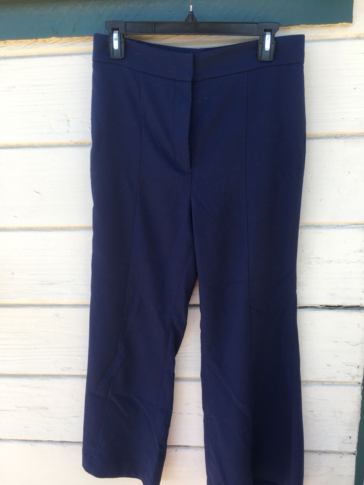 “Leith” High Waisted Navy Trousers, size medium