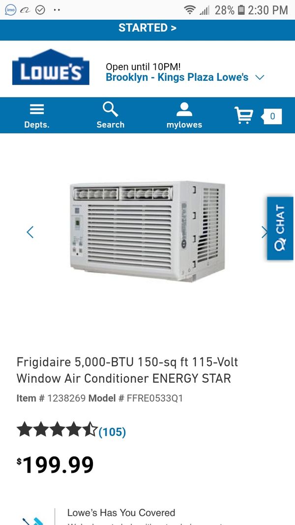 FRIGIDAIRE 5,000-BTU 150-sq ft 115-Volt Window Air ...