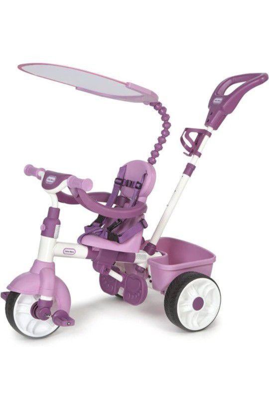 Little Tikes 4 In 1 Convertible Trike Bike Learning Bicycle Canopy Spring Lilac NEW Adjustable