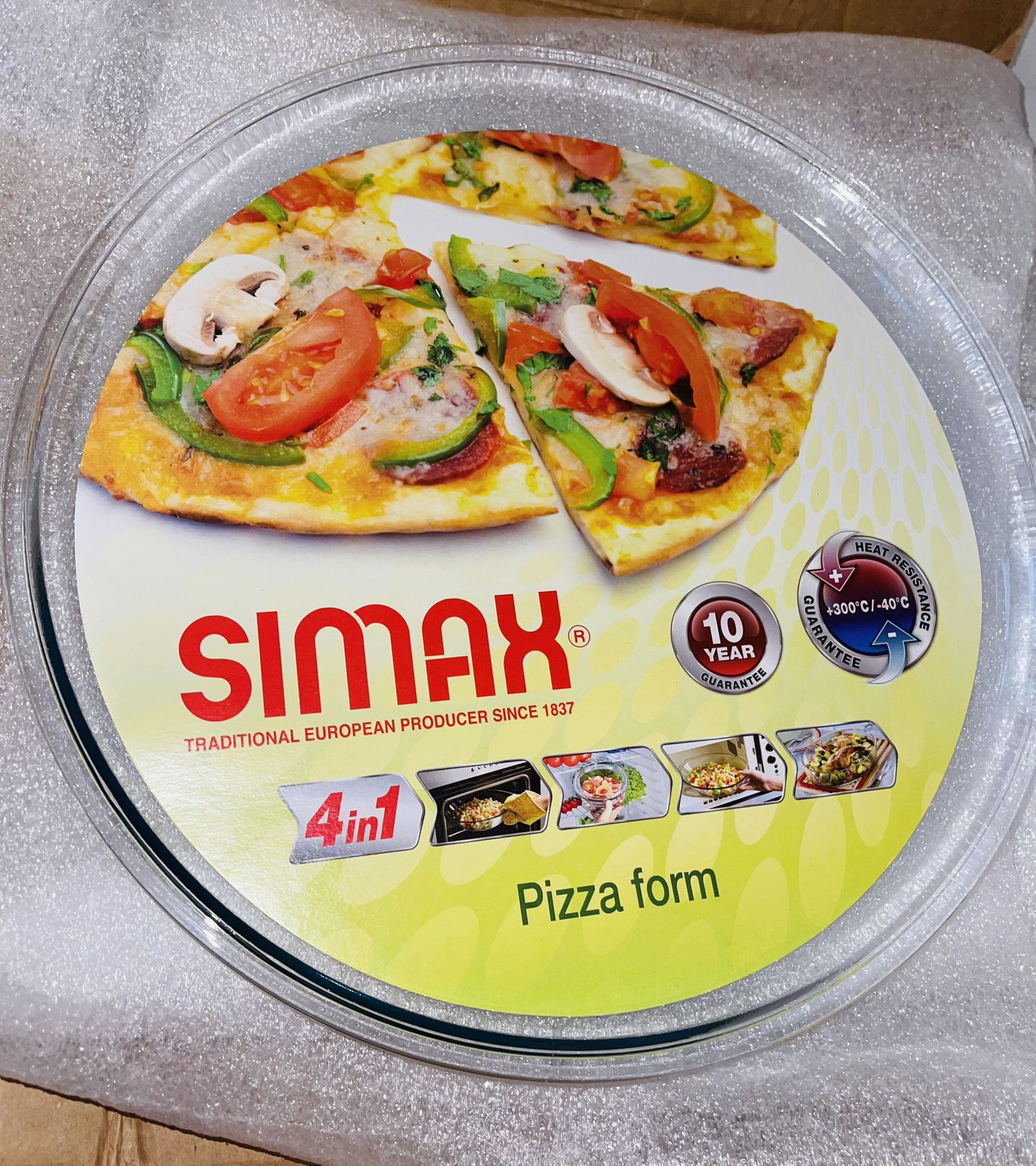 Simax Glass Pizza Pan for Oven: Borosilicate Glass Pizza Tray for Oven - 12.5-In