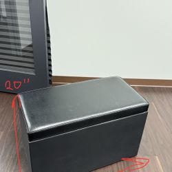 Black Storage Ottomans / Benches with Hidden Storage (Set of 2)