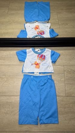 Vintage 1990s Winnie The Pooh In A Hot Air Balloon Toddlers 2 Piece Set