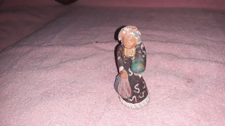 Vintage Chalk Lady Figurine
