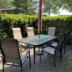 Outdoor Glass Top Dining Set