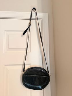 Vintage Michael Rome Dark Green Round Crossbody Bag Made in Italy 80s 90s