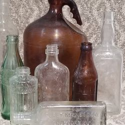 Vintage Antique Glass Bottle Lot