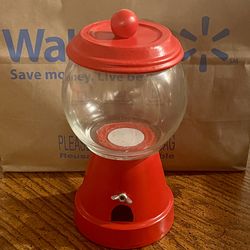 New Red Bubble Gum Gumball Machine Candy Jar