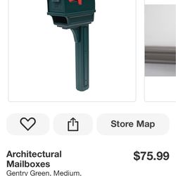 Architectural Mailboxes Gentry Green, Medium, Plastic, All-in-One Mailbox and Post Combo