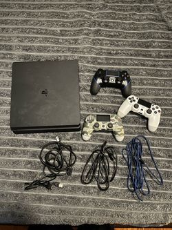 PlayStation 4 Slim Console with 3 Controllers