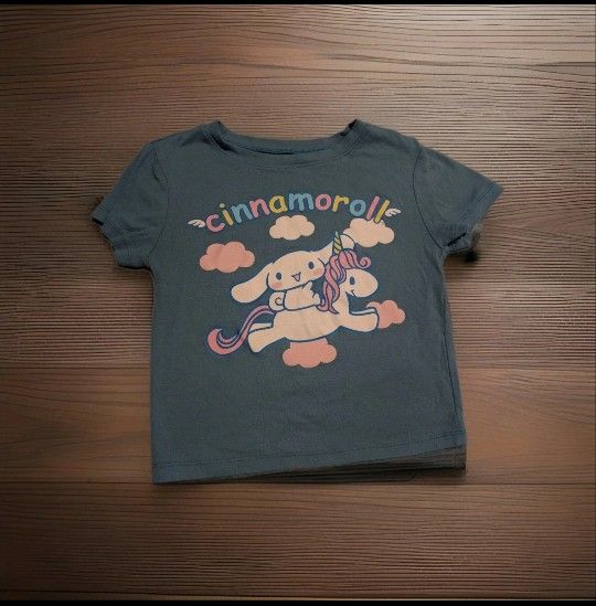 Sanrio Cinnamon Roll Cropped T-shirt Blue Anime