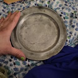 Antique Pewter Plate 