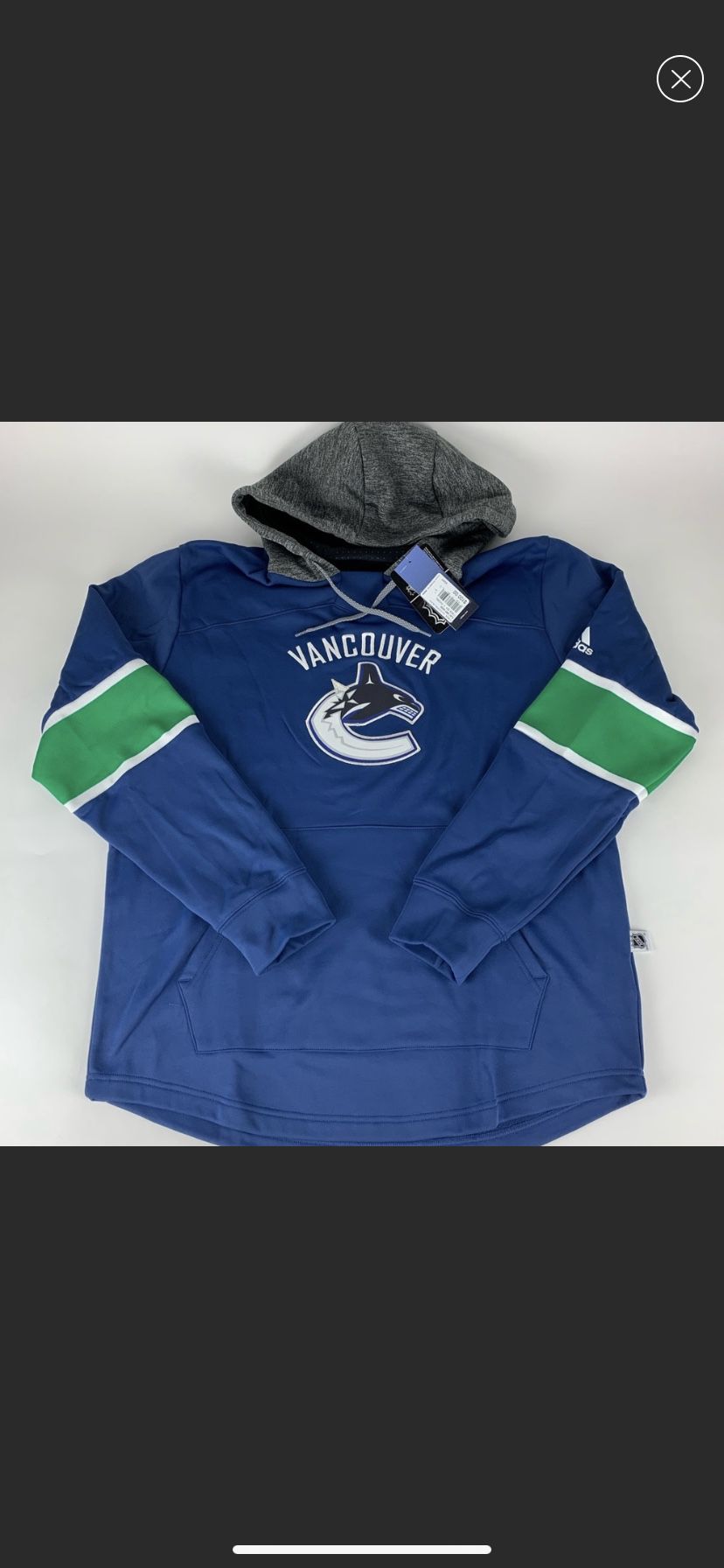 Vancouver Canucks NHL Adidas Pullover Hoodie New