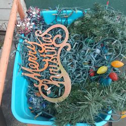 Christmas lights and christmas ornaments