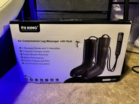 FITKING Air Compression Leg Massagers with heating feature.