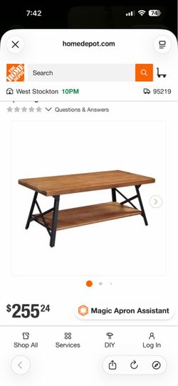 Industrial Wood and Metal Coffee Table