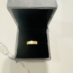 Yellow Gold Plated Diamond rings  - Sterling Silver Real diamond rings