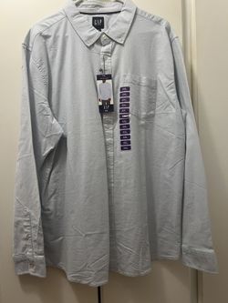 Gap Button Up Dress Shirt 2XL Men’s Light Blue Brand New